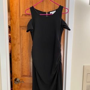 Motherhood black dress, cold shoulder top
